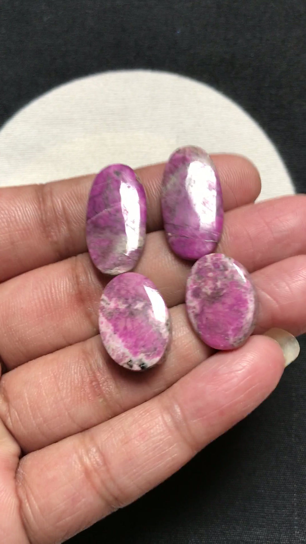 Μικρογραφία: Natural Cobalt Calcite Cabochon 4 Piece Size 23-17 MM APPROX