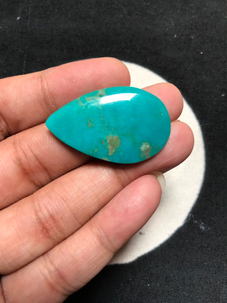 Miniature : Turquoise Cabochon 1 Piece Size 34 MM APPROX