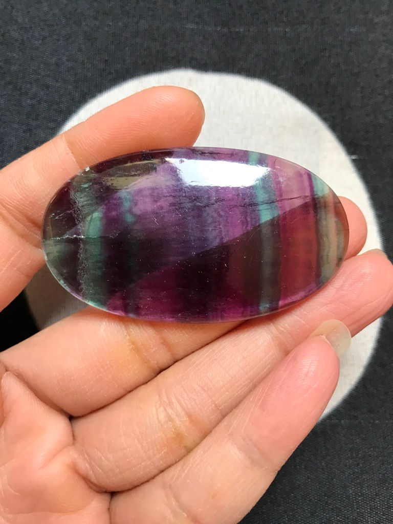 サムネイル： Fluorite  Cabochon 1 Piece Size 56 MM Approx