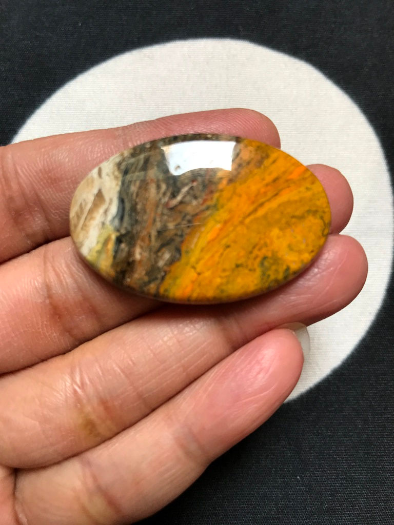 Thumbnail: Jasper Cabochon 1 Piece Size 39  MM Approx