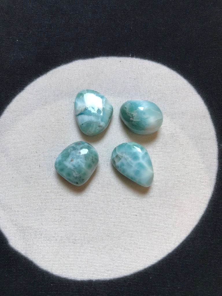 Natural Larimar Tumble 4 Piece Size 18-16 MM Approx