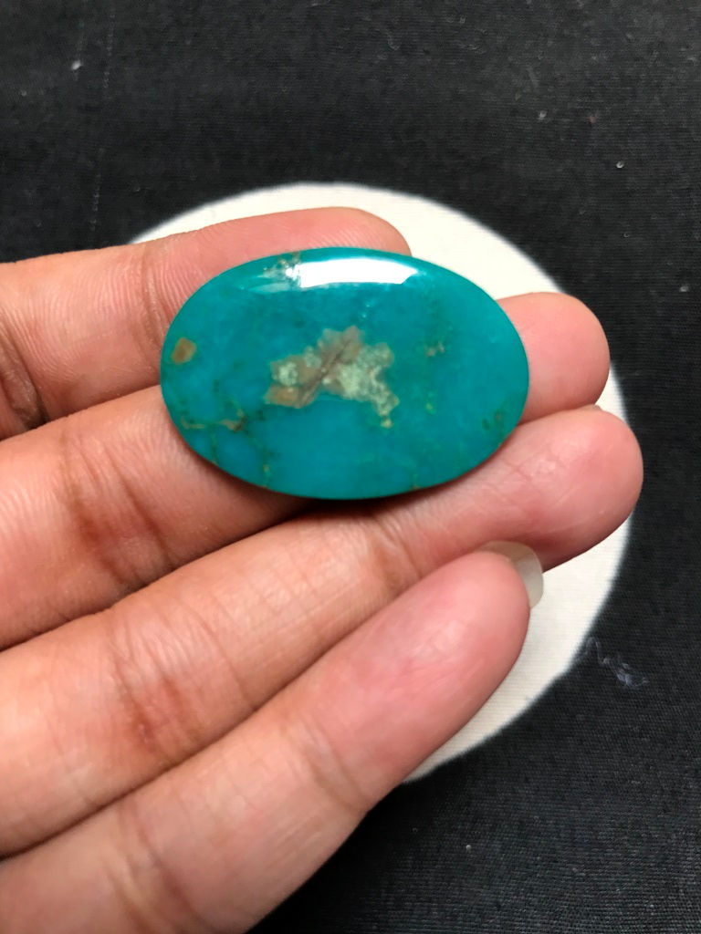 Miniature : Turquoise Cabochon 1 Piece Size 32 MM APPROX