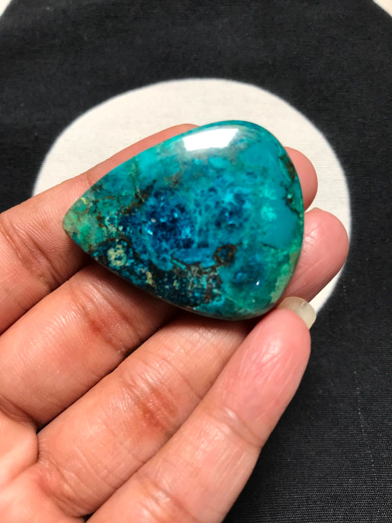 Thumbnail: Azurite Cabochons 1 Piece Size 42 MM Approx