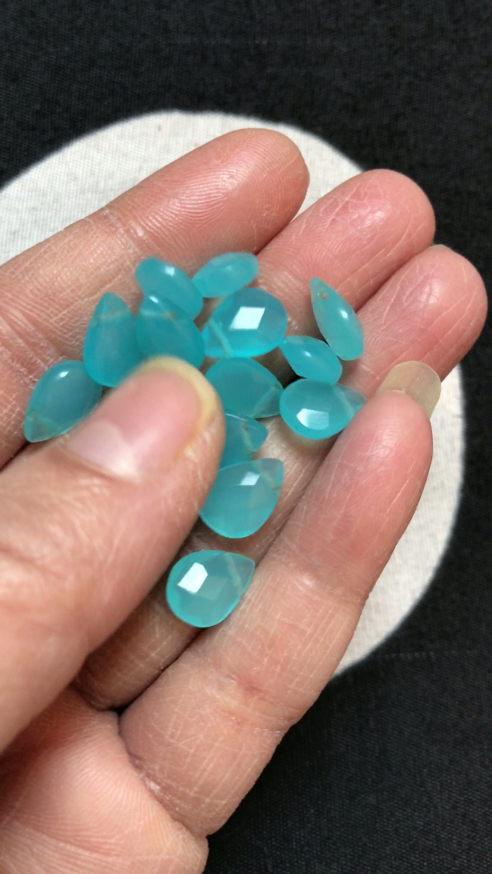 Thumbnail: Natural Peruvian Opal Tear Drop Faceted 14 Piece Size 12 MM