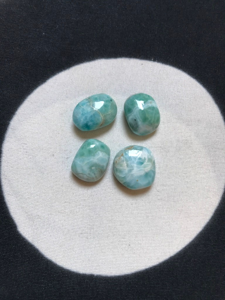Natural Larimar Tumble 4 Piece Size 19-16 MM Approx