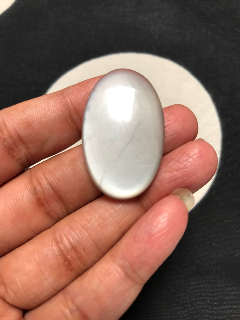 Grey Moonstone Cabochon 1 Piece Size 37 MM Approx