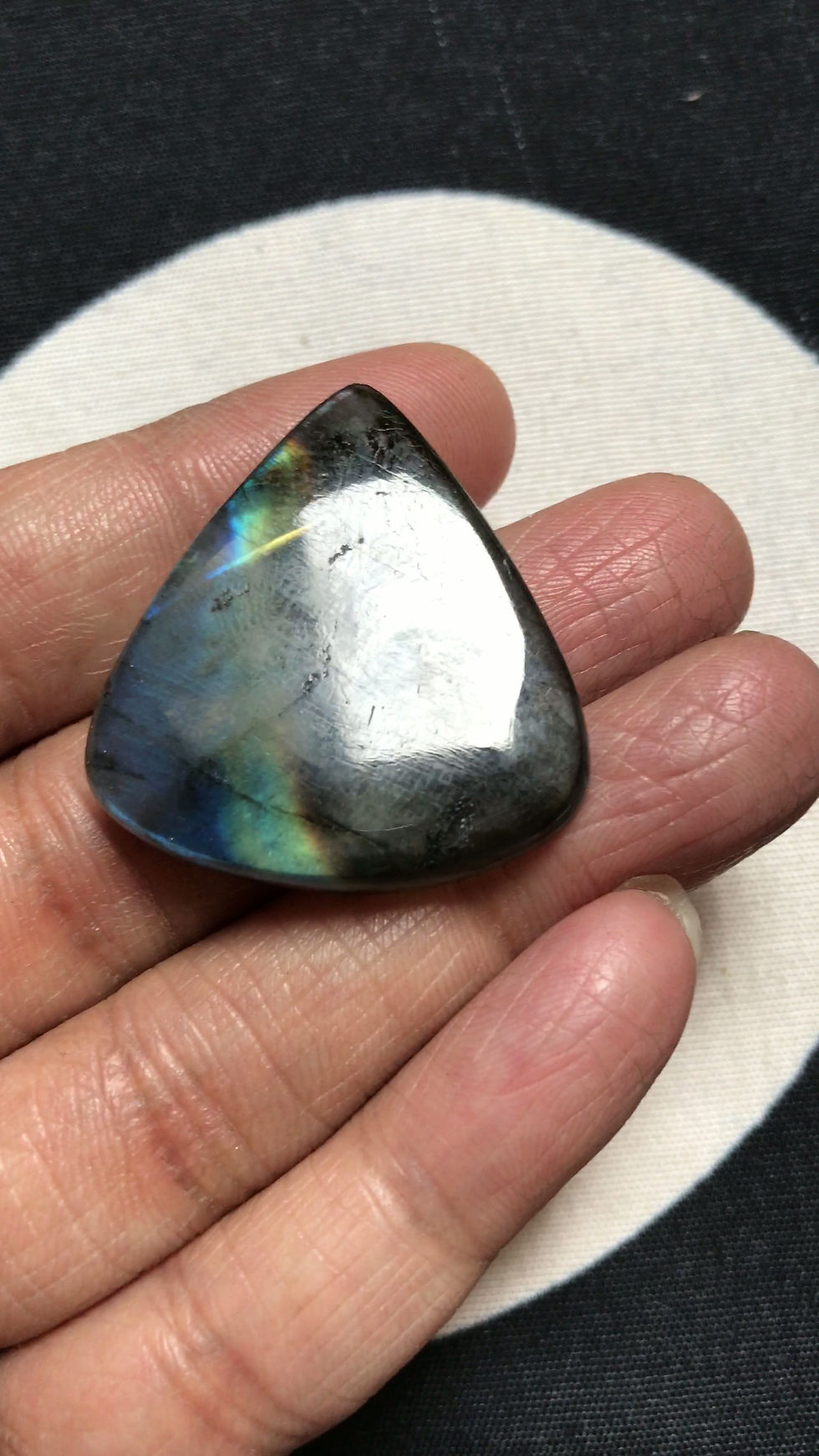 Thumbnail: Labradorite Cabochon 1 Piece Size 33 MM Approx