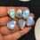 Thumbnail: Rainbow Moonstone Cabochons 6 Piece Size 19-17 MM Approx