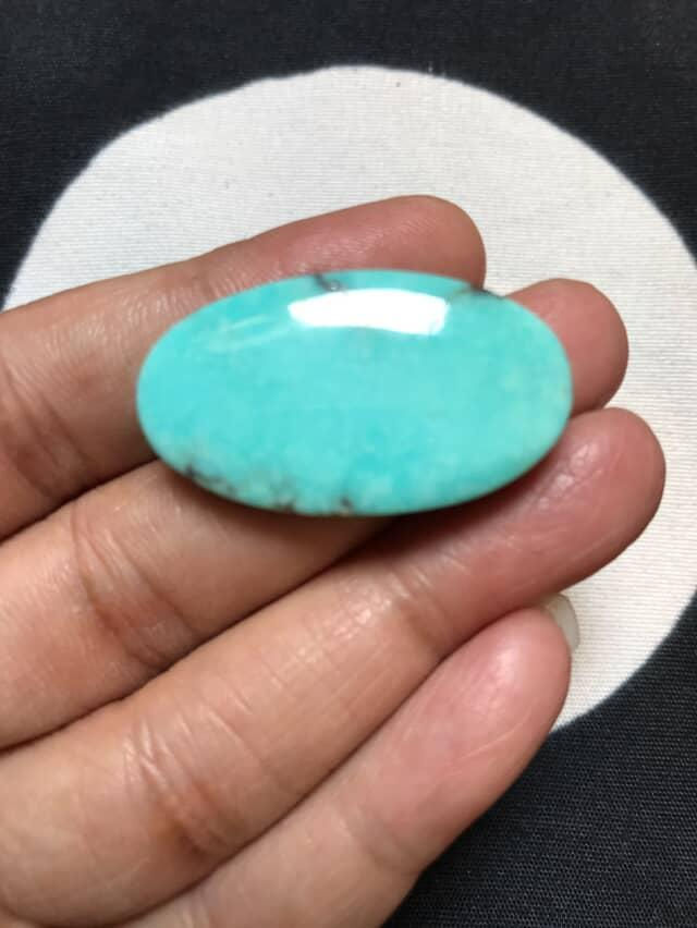 サムネイル： Arizona Turquoise Cabochon 1 Piece Size 34 MM APPROX