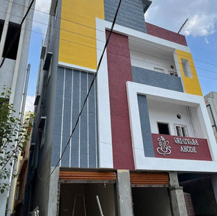 G+3 semi commercial residential house construction in Manikonda Hyderabad with modern elevation