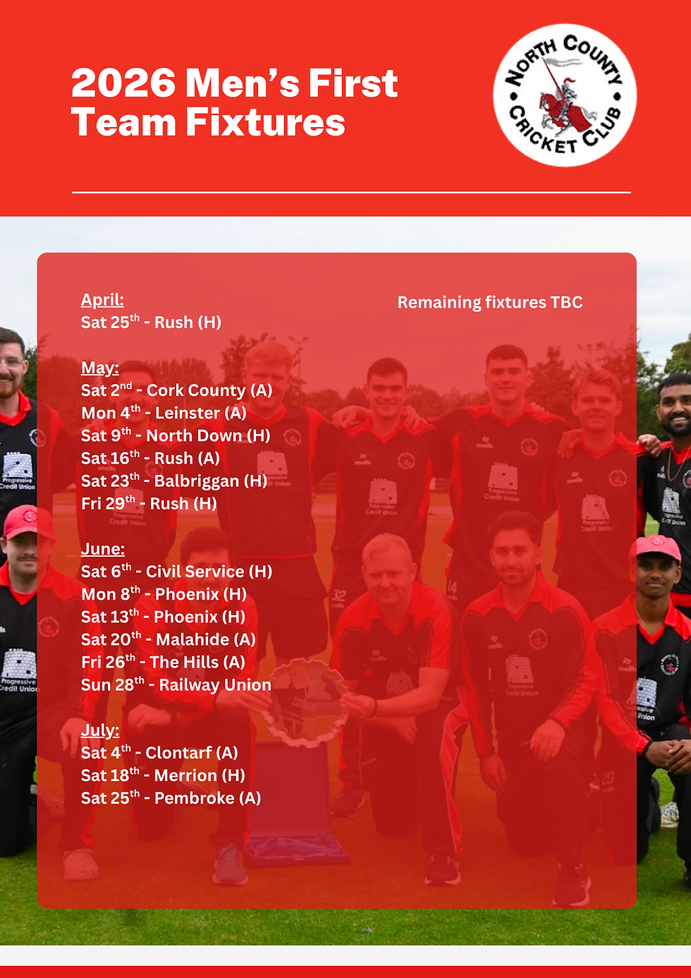 2026 Men's Fixtures