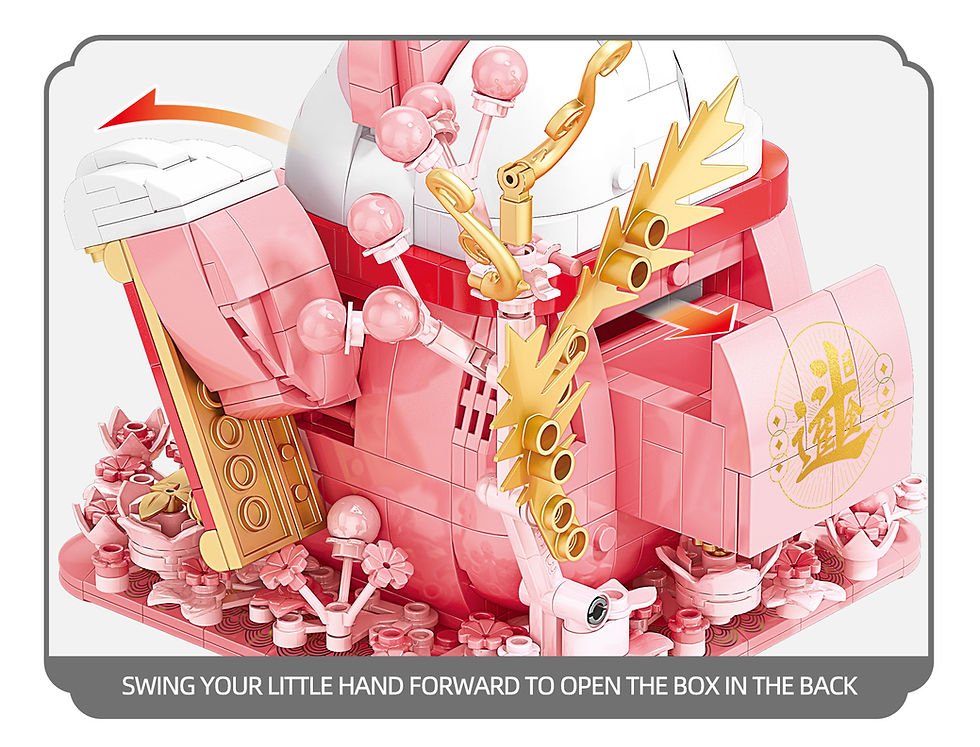 Thumbnail: 868PCS Lucky Cat Building Blocks New Year's Festival Decorative Bricks Model Wi