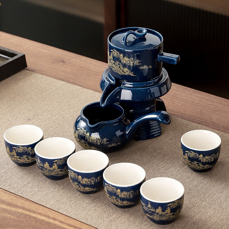 Thumbnail: Household Tea Set Creative Living Room Semi-automatic Rotating Kungfu Tea Set W