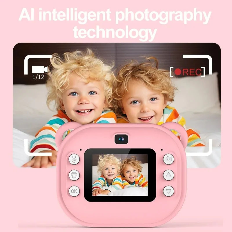 Thumbnail: Children Digital Camera Instant Print for Kids Thermal Print Camera Instant Pho