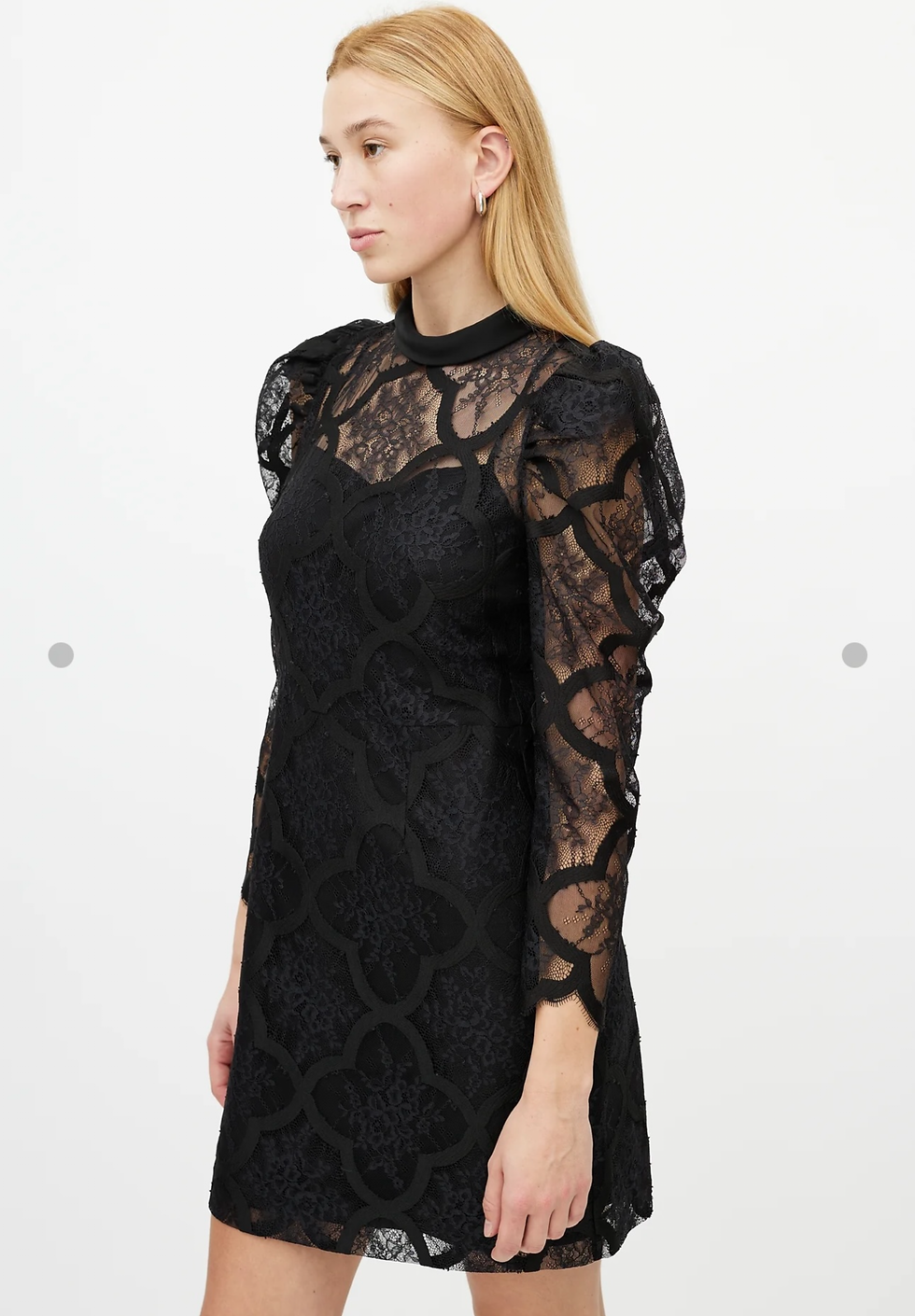 Thumbnail: Sandro Paris Black Lace Mini Dress - Size 36 - New with Tag