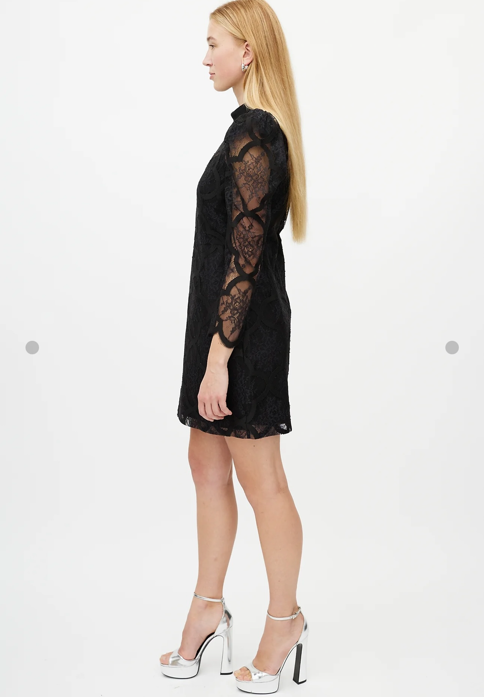 Thumbnail: Sandro Paris Black Lace Mini Dress - Size 36 - New with Tag