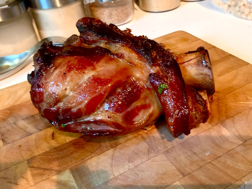 Roast Smoked Ham Hock (with roast potatoes)