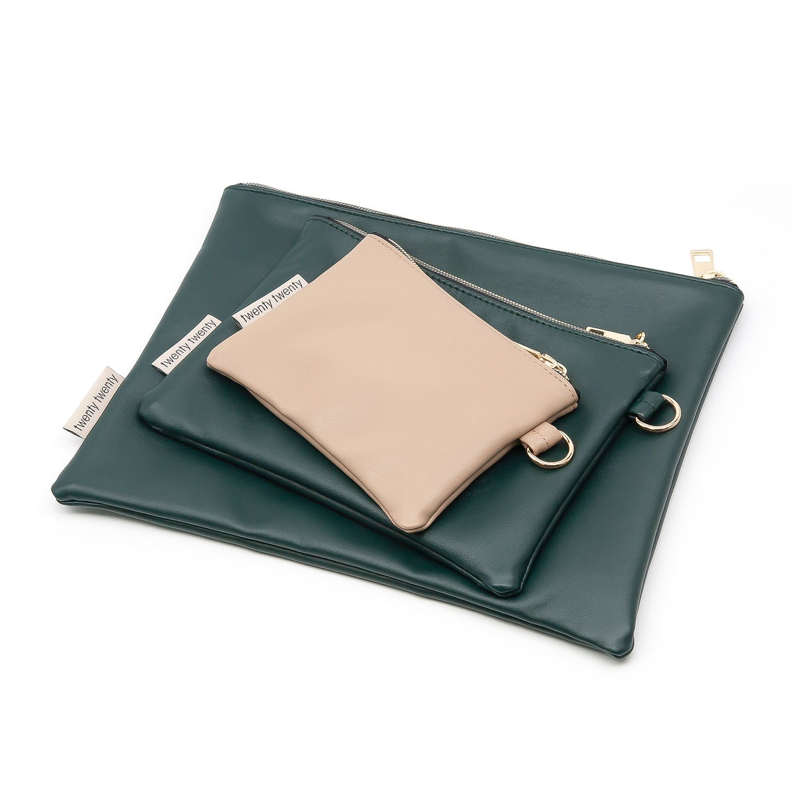 Set of 3 pcs Daily pouch set Dark green