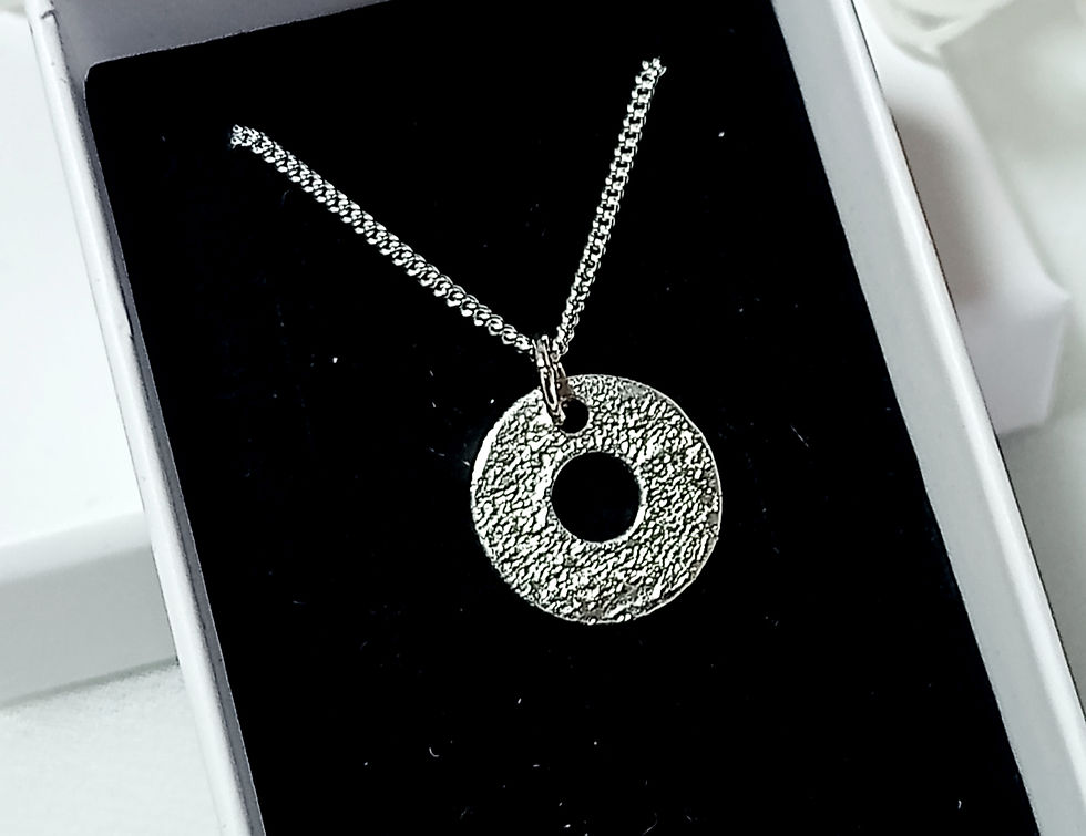 Thumbnail: Sterling Silver Textured Washer Necklace