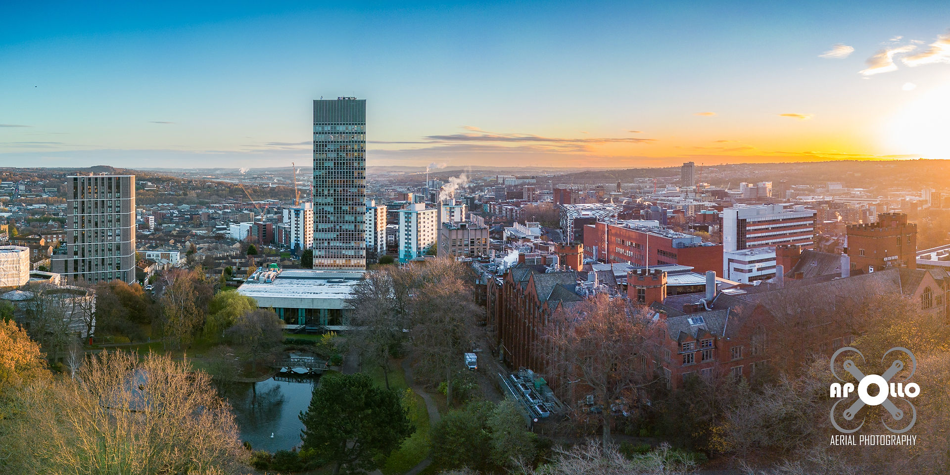 Sheffield at Sunrise Drone Photo