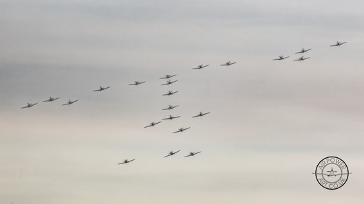 Spitfires and Hurricanes in formation