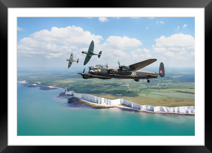 Lancaster and Spitfires over Dover