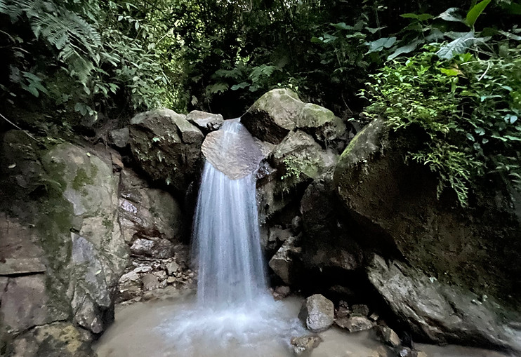 waterfall at the retreat center