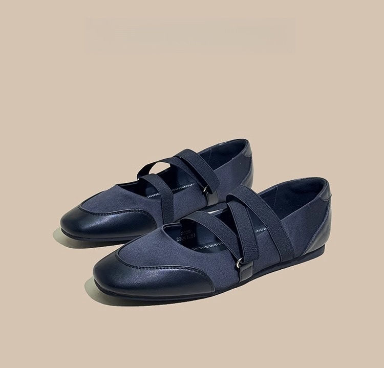Thumbnail: Navy Ballet Flat Sneakers