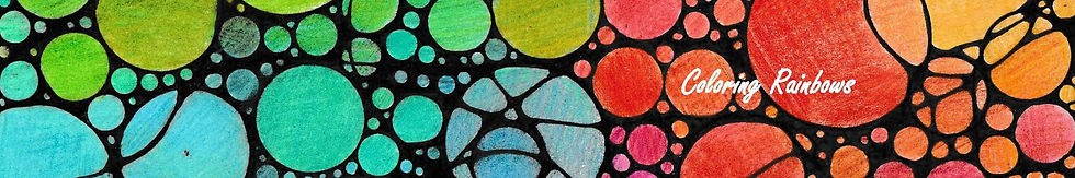 Coloring Rainbows header (neuorographic rainbow colored circles)