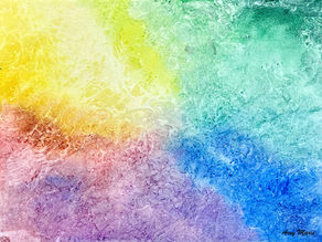 Coloring Rainbows watercolor painting with a mix of yellow, orange, red, violet, blue, green