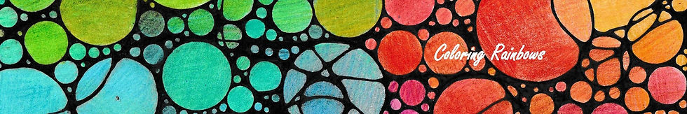 Coloring Rainbows header (neuorographic rainbow colored circles)