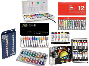 Coloring Rainbows Image depicts several Watercolor Paint Sets