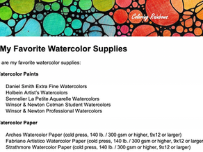 Coloring Rainbows image of My Favorite Watercolor Supplies