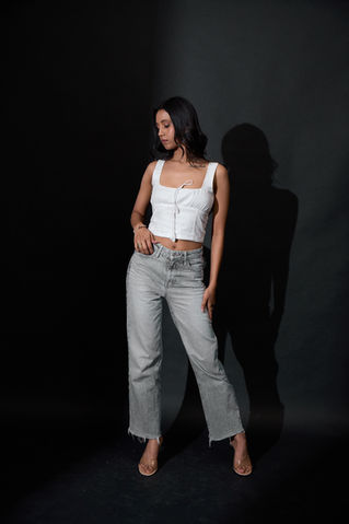 White cropped linen tank top – The Luna Tank