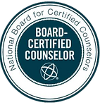 Logo for the National Board for Certified Counselors. Stating this, therapist is a board-certified counselor.