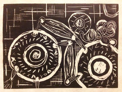 Metal Belt -Lino Cut