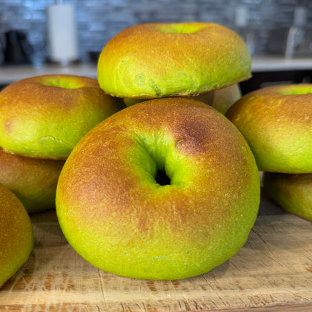 SOURDOUGH DISCARD GREEN BAGELS