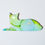 Thumbnail: Snoozy Cat: Lime/Aqua- Small