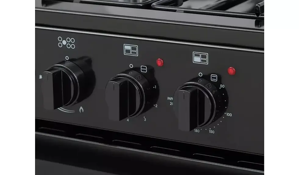 Thumbnail: Bush BRC100RDHEB 100cm Dual Fuel Range Cooker - Black with 7 gas burner