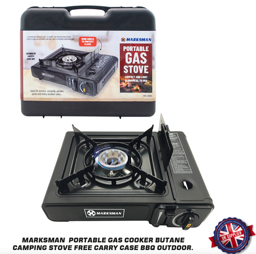 Marksman Portable Gas Cooker Butane Camping Stove FREE Carry Case BBQ  Outdoor. | Productpond uk