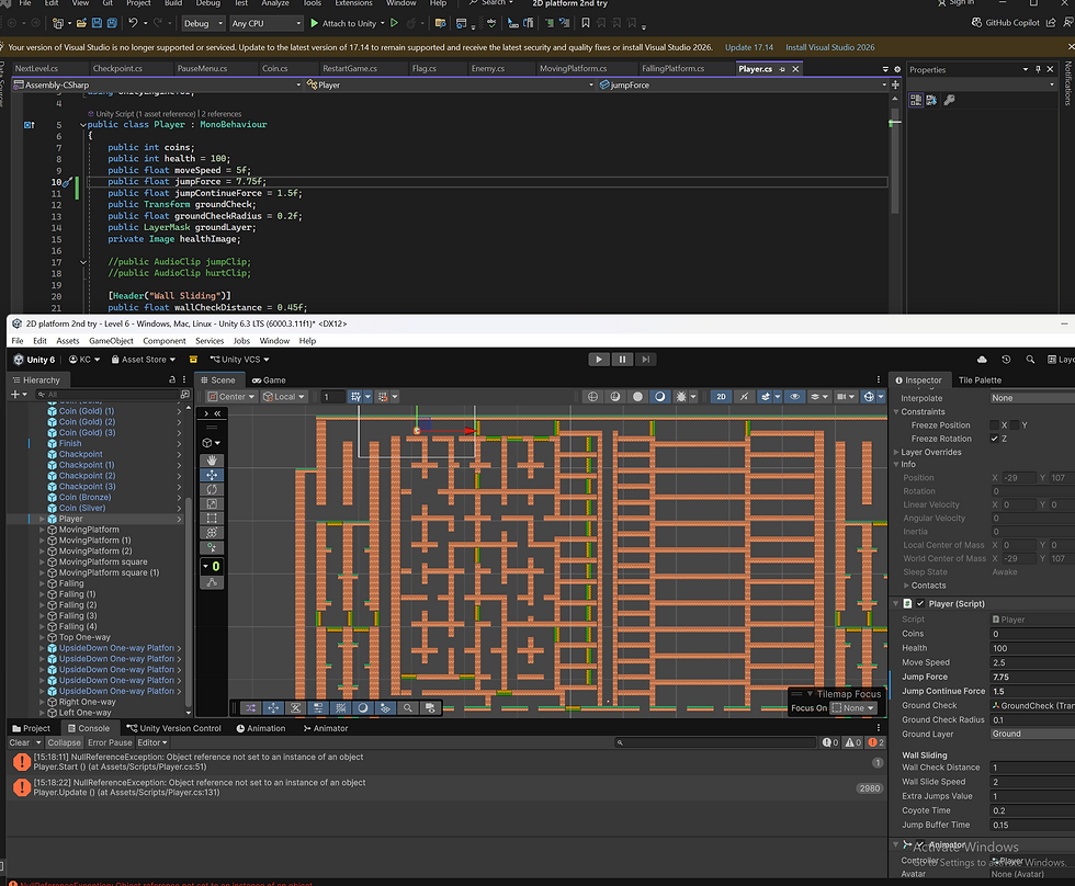 I had to rework the maze and the players JumpForce from7.5 to 7.75 and JumpContinueForce 1 to 1.5.