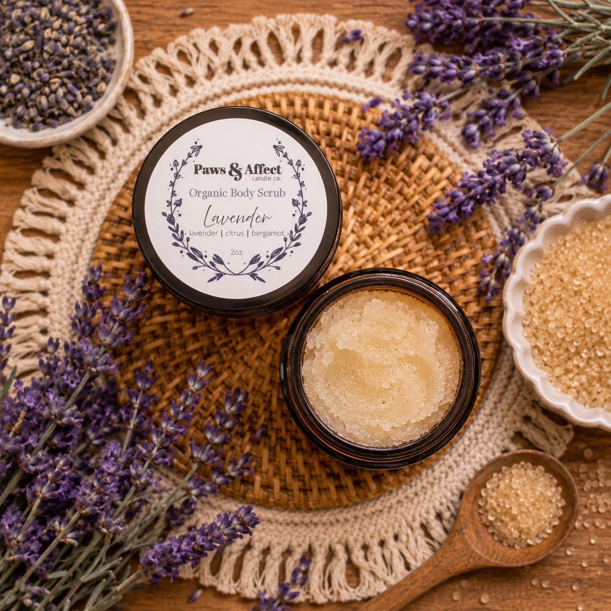 Organic Lavender Sugar Scrub Sample