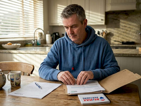 Irish homeowner organizing property sale paperwork