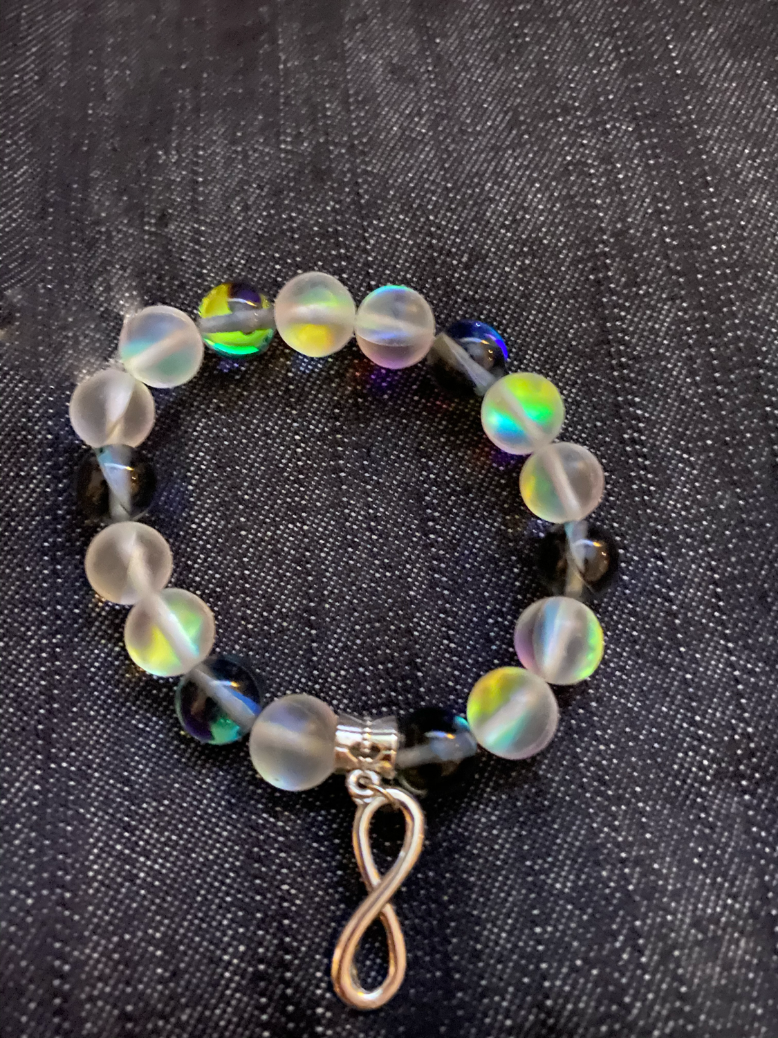 Infinity charm with Moonstone 