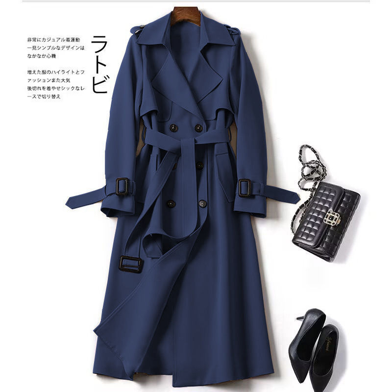 Thumbnail: Women Fashion Trench New Coat Spring Autumn Korean Long Sleeve With Belt Jackets
