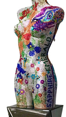 #jax #jaxsparkle #jaxsparkledesign #Ruby #rhinestone art #rhinestones #female mannequin #onlyoneintheworld #uniqueart #Ruby