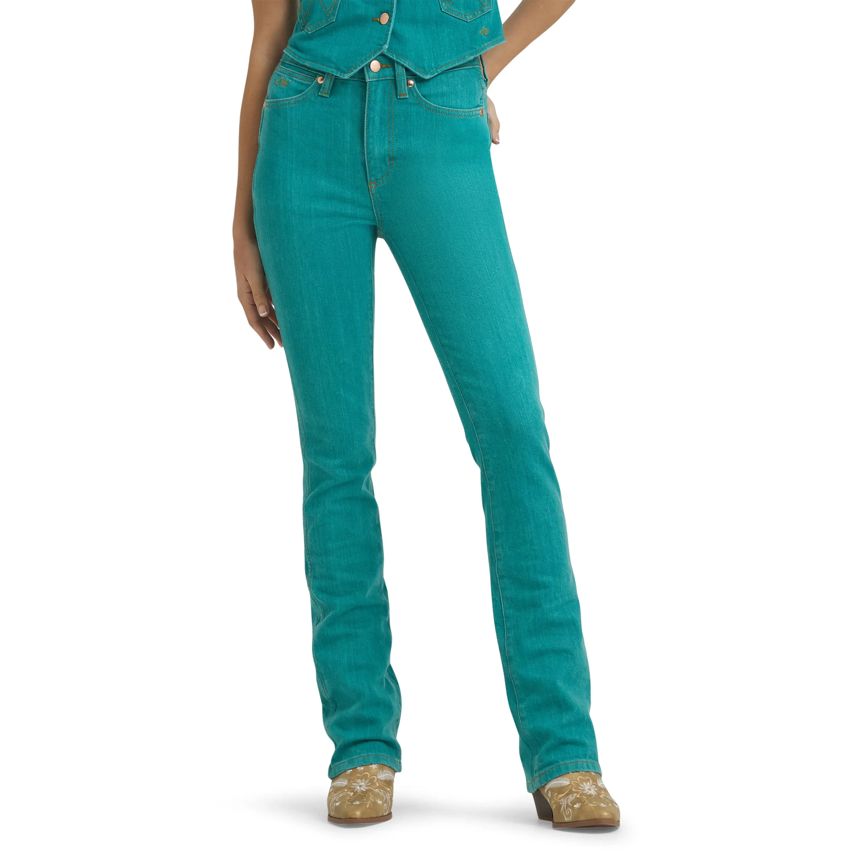 Wrangler X Lainey Wilson Turquoise Boot Hugger Jean