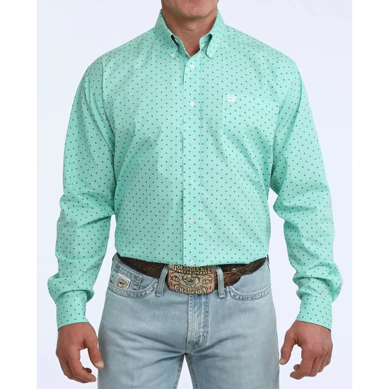 Cinch Men's Turquoise Print Western Shirt