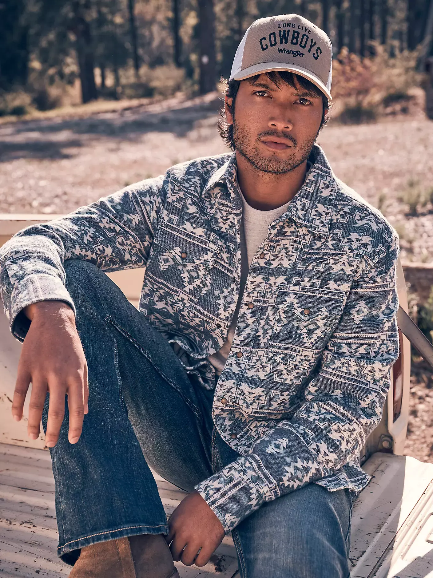 Wrangler Men's Retro Jacquard Snap Shirt