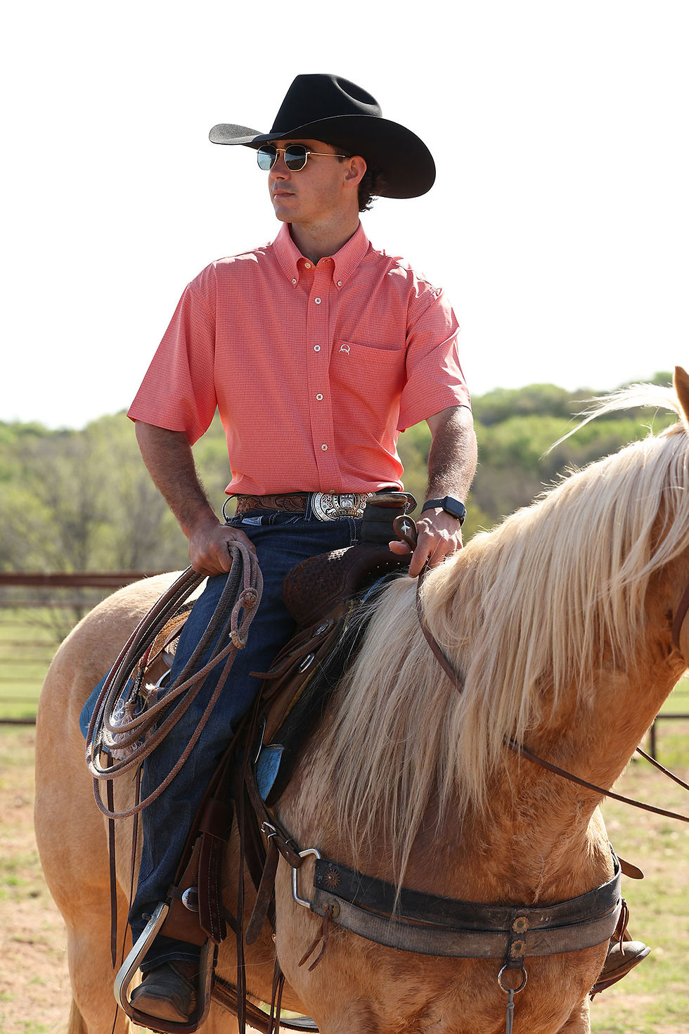 Thumbnail: Cinch Men's ArenaFlex Red Plaid Short Sleeve Shirt